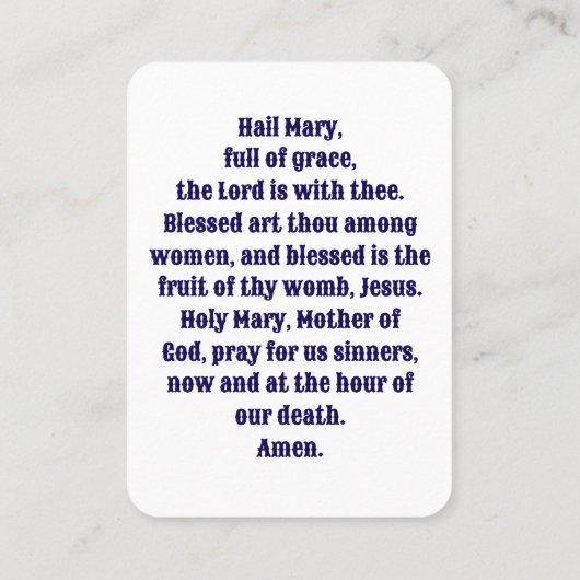 Hail Mary祈りの言葉カード – 伝統的言語 プレイスカード (裏面)