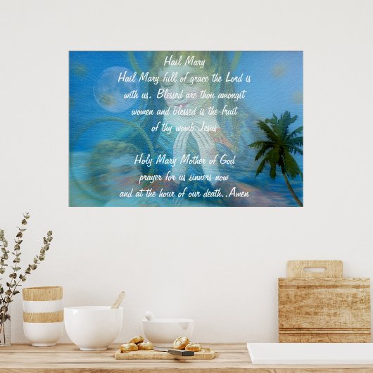 HAIL MARY祈りの言葉美しいポスター ポスター (キッチン)