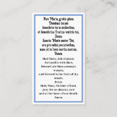 Hail Mary Latin and English祈りの言葉カード 名刺 (裏面)