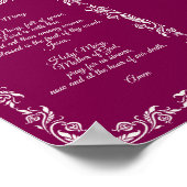 Hail Mary Prayer Elegant Burgundy Ivory Botanicals ポスター (角)