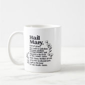 Hail Mary Prayer Marian Floral Christian Blessed M コーヒーマグカップ (左)