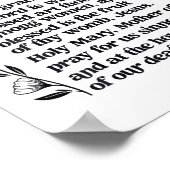 Hail Mary Prayer Marian Floral Christian Blessed M ポスター (角)