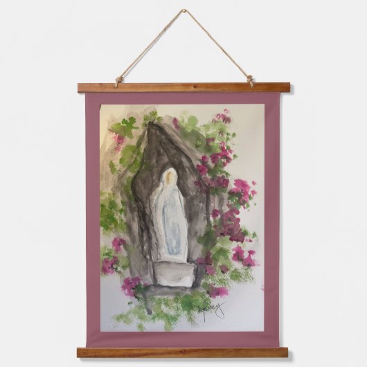 Hail Mary Wood Topped Wall Tapestry 吊り下げ型タペストリー (正面)
