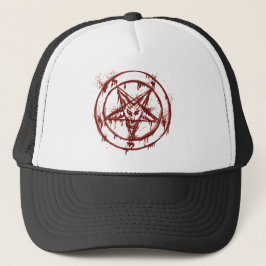 Hail Satan - 666 Cross Cap - Antichrist Truckercap キャップ
