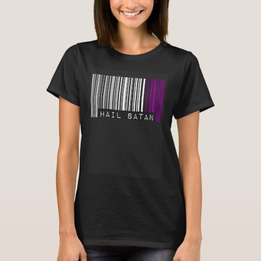 Hail Satan Asexual Pride Flag Barcode Satanist Equ Tシャツ (正面)