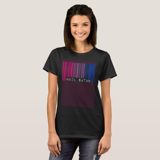 Hail Satan Bisexual Pride Flag Barcode Satanist Eq Tシャツ (正面フル)