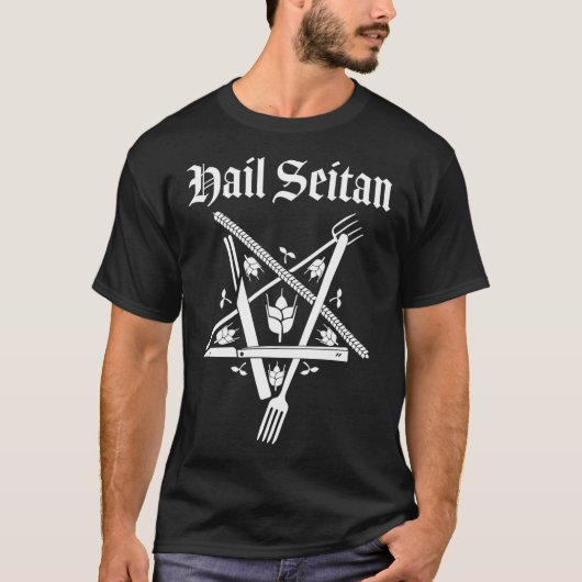Hail Seitan (White) Classic T-Shirt Tシャツ (正面)