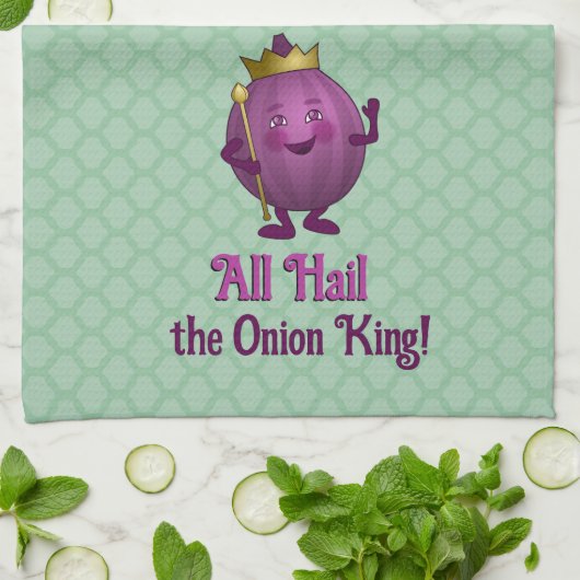 Hail the Onion King – ベグおもしろい-カスタム キッチンタオル (折り畳み)