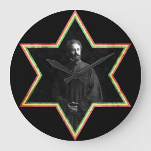 Haile Selassieのダビデの星 ラージ壁時計