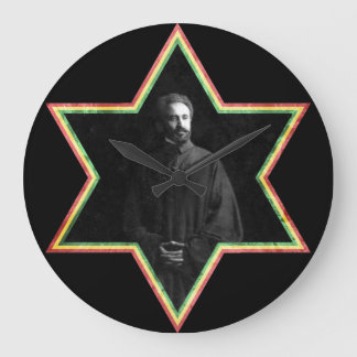 Haile Selassieのダビデの星 ラージ壁時計