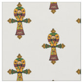 Haile SelassieのラスタのレゲエエチオピアジャマイカAnkh ファブリック (クローズアップ)