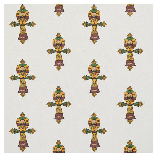 Haile SelassieのラスタのレゲエエチオピアジャマイカAnkh ファブリック (見本)