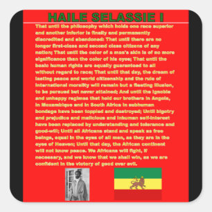 Haile Selassie国連1963年への有名な戦争のスピーチ スクエアシール