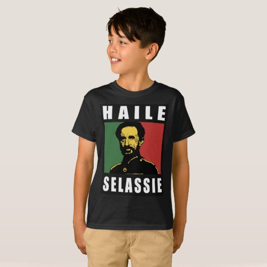Haile Selassie Emperor - Reggae - Kids - Shirt Tシャツ (正面フル)