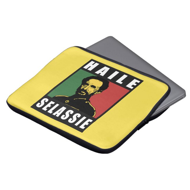 Haile Selassie Emperor - Reggae - Laptop iPad Case ラップトップスリーブ (正面上部)