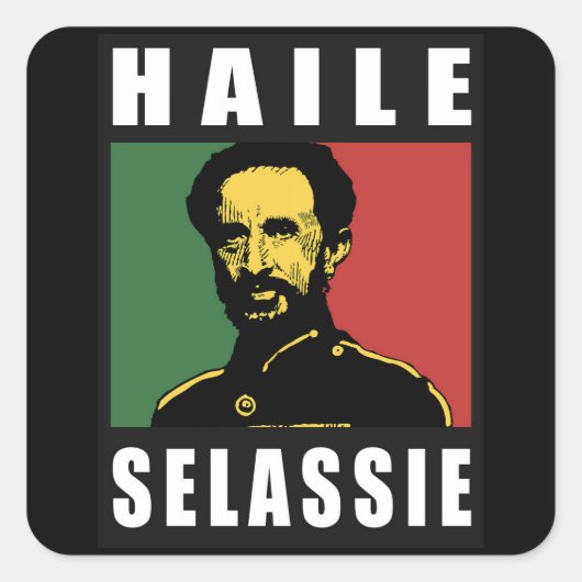 Haile Selassie Emperor - Reggae - Sticker スクエアシール (正面)