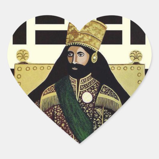 Haile Selassie Empire of Ethiopia Love Sticker ハートシール (正面)