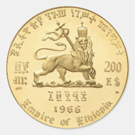 Haile Selassie Empire of Ethiopia Rasta Sticker ラウンドシール