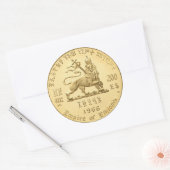 Haile Selassie Empire of Ethiopia Rasta Sticker ラウンドシール (封筒)