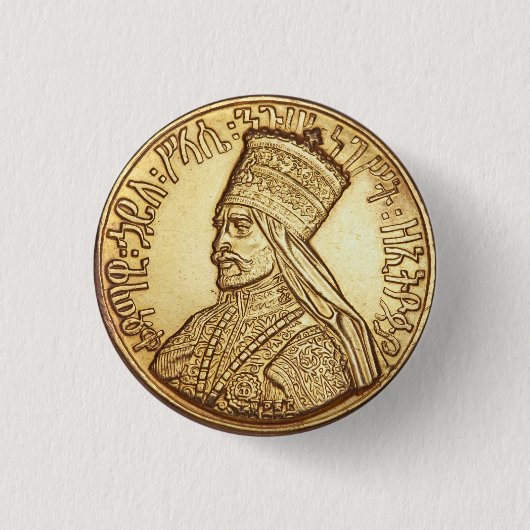 Haile Selassie Empire of Ethiopia Rastafari Button 缶バッジ (正面)