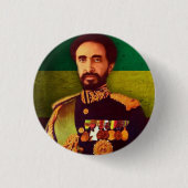 Haile Selassie Empire of Ethiopia Rastafari Button 缶バッジ (正面)