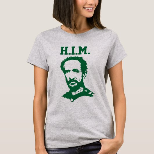 Haile Selassie - H.I.M. King - Reggae Rasta Shirt Tシャツ (正面)