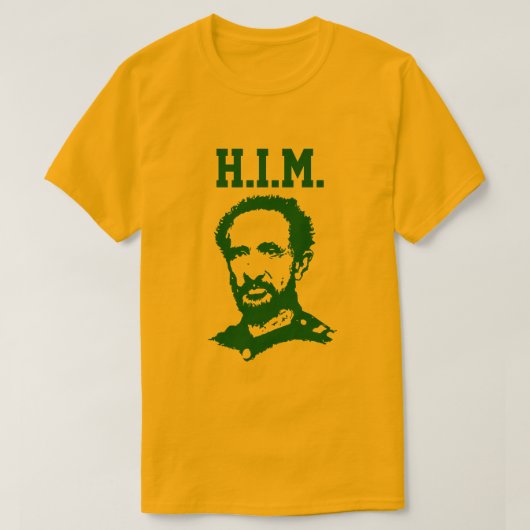 Haile Selassie - H.I.M. King - Reggae Rasta Shirt Tシャツ (デザイン正面)