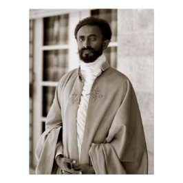 Haile Selassie - HIM - Rastafari - Wood Poster ポスター