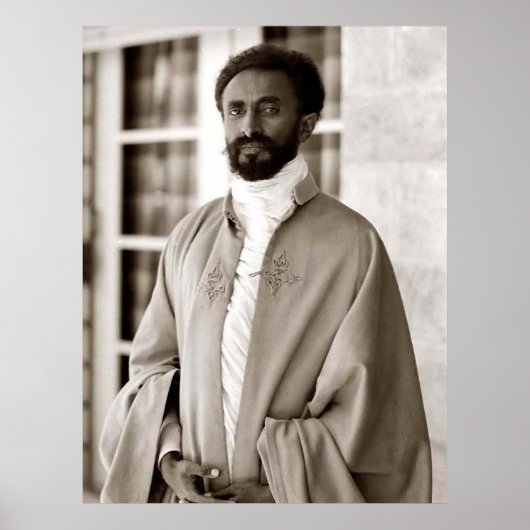 Haile Selassie - HIM - Rastafari - Wood Poster ポスター (正面)