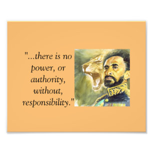 Haile Selassie I: 引用文: 力の本質 フォトプリント