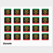Haile Selassie I Jah Rastafari Reggae Rasta Button スクエアシール (シート)