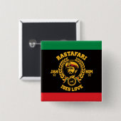 Haile Selassie I Jah Rastafari Reggae Rasta Button 缶バッジ (正面&裏面)