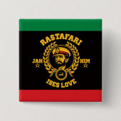 Haile Selassie I Jah Rastafari Reggae Rasta Button 缶バッジ (正面)