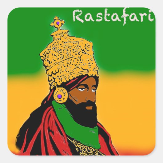 Haile Selassie I, Rastafariステッカー スクエアシール (正面)
