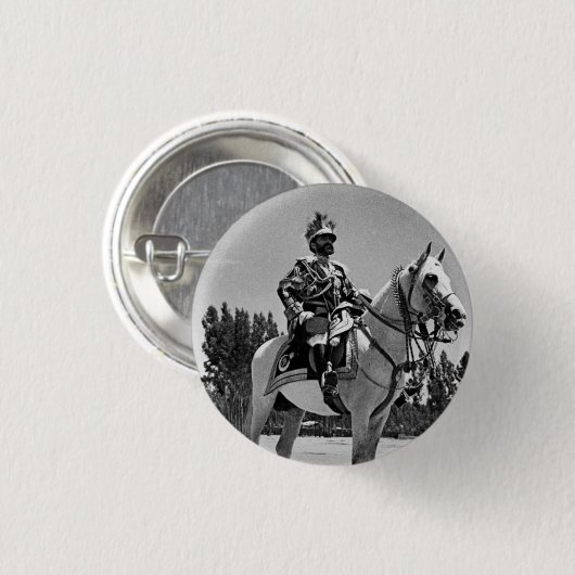 Haile Selassie - Jah - Messiah - Rastafari Button 缶バッジ (正面&裏面)