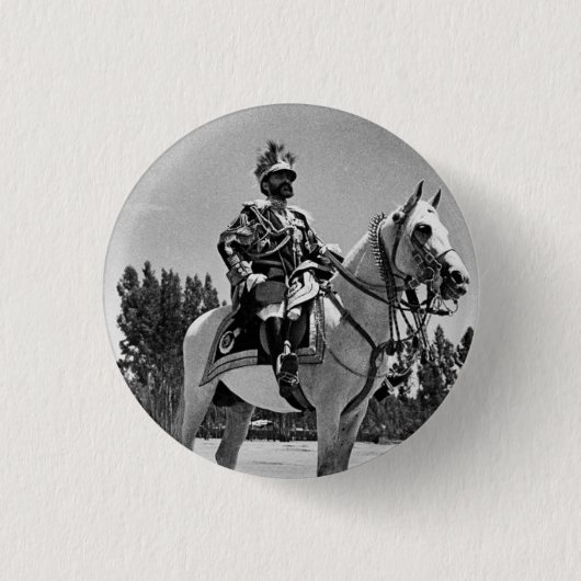 Haile Selassie - Jah - Messiah - Rastafari Button 缶バッジ (正面)