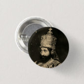 Haile Selassie - Jah - Messiah - Rastafari Button 缶バッジ (正面&裏面)