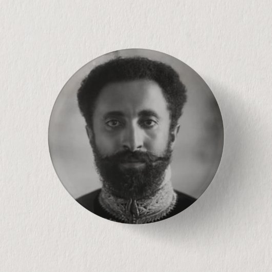 Haile Selassie - Jah - Messiah - Rastafari Button 缶バッジ (正面)