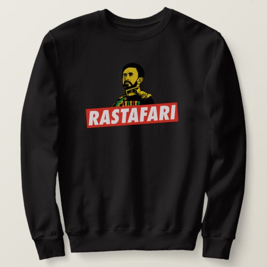 Haile Selassie Jah Rastafari Emperor Rasta Sweater スウェットシャツ (デザイン正面)