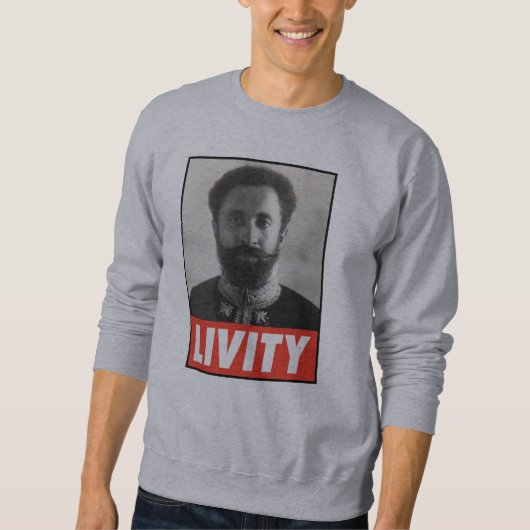 Haile Selassie Jah Rastafari Livity Love Sweater スウェットシャツ (正面)