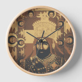 Haile Selassie Jah Rastafari Modern Art Clock 壁時計 (正面)