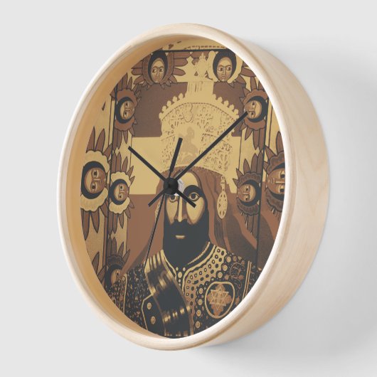 Haile Selassie Jah Rastafari Modern Art Clock 壁時計 (傾斜)