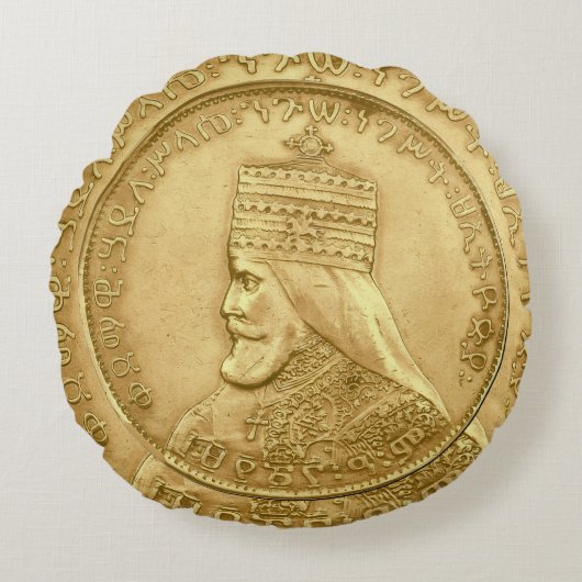 Haile Selassie Jah Rastafari Reggae Rasta Roots  ラウンドクッション (正面)