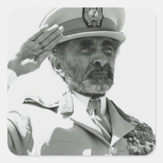 Haile Selassie - Jah Rastafari - Reggae Sticker スクエアシール (正面)