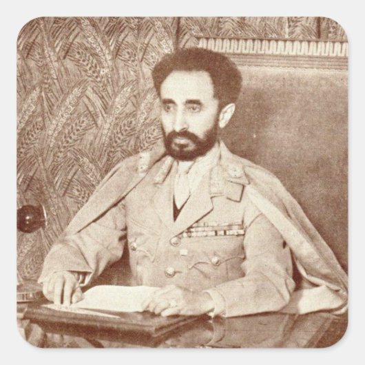 Haile Selassie - Jah Rastafari - Reggae Sticker スクエアシール (正面)