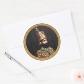 Haile Selassie Jah Rastafari Royal Roots Sticker ラウンドシール (封筒)