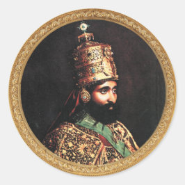 Haile Selassie Jah Rastafari Royal Roots Sticker ラウンドシール
