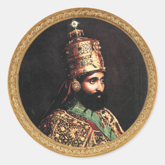 Haile Selassie Jah Rastafari Royal Roots Sticker ラウンドシール