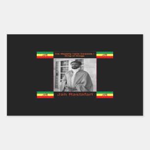Haile Selassie Judah、Jah Rastafariのライオン 長方形シール