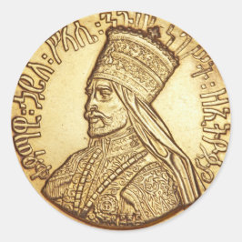 Haile Selassie King of Ethiopia Rastafari Sticker ラウンドシール